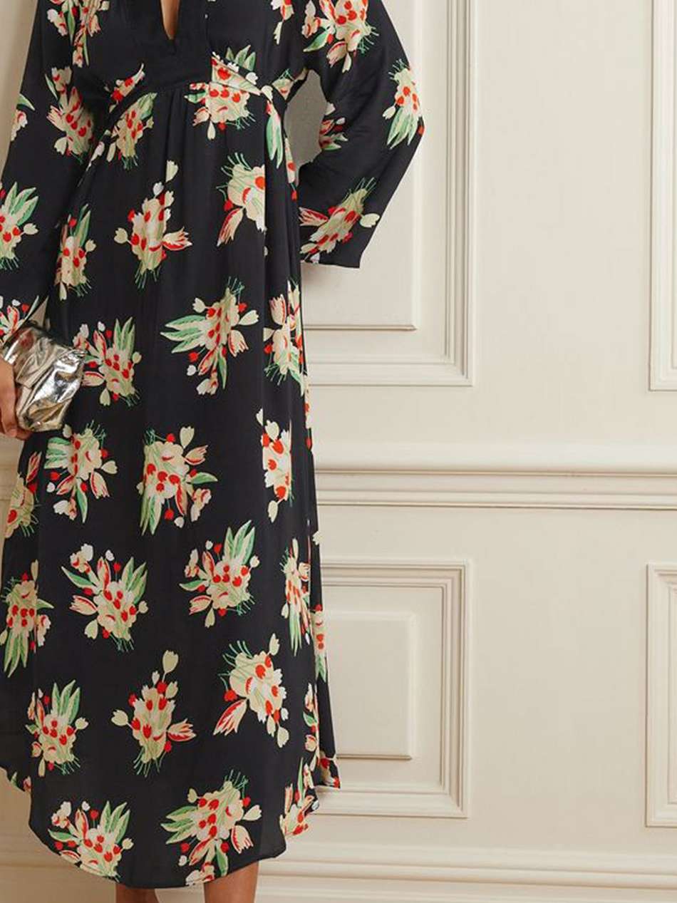 anela floral-print crepe midi dress