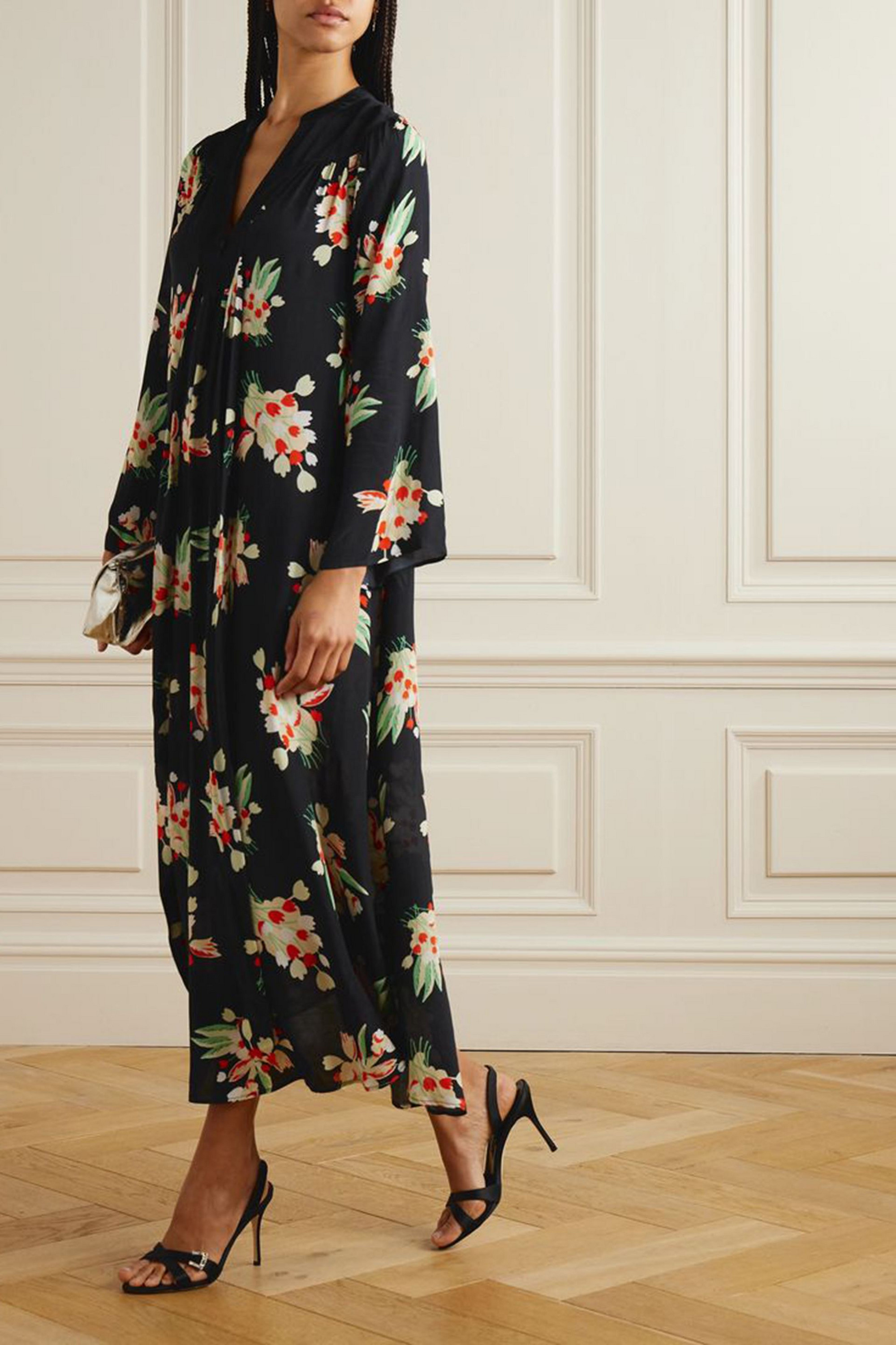 RIXO Anela floral-print crepe midi dress