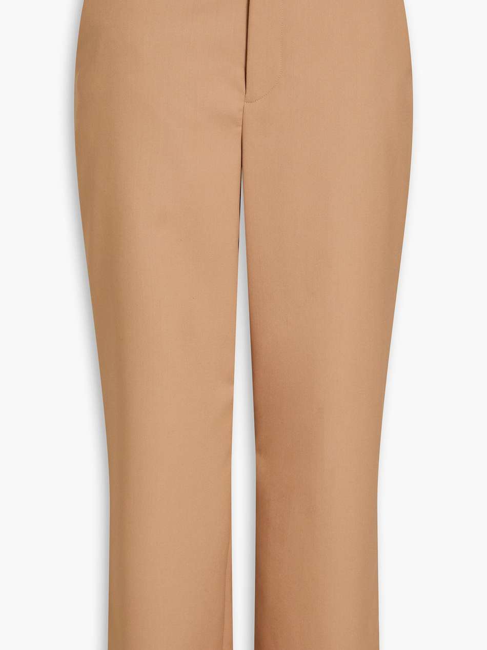 wool-blend twill straight-leg pants