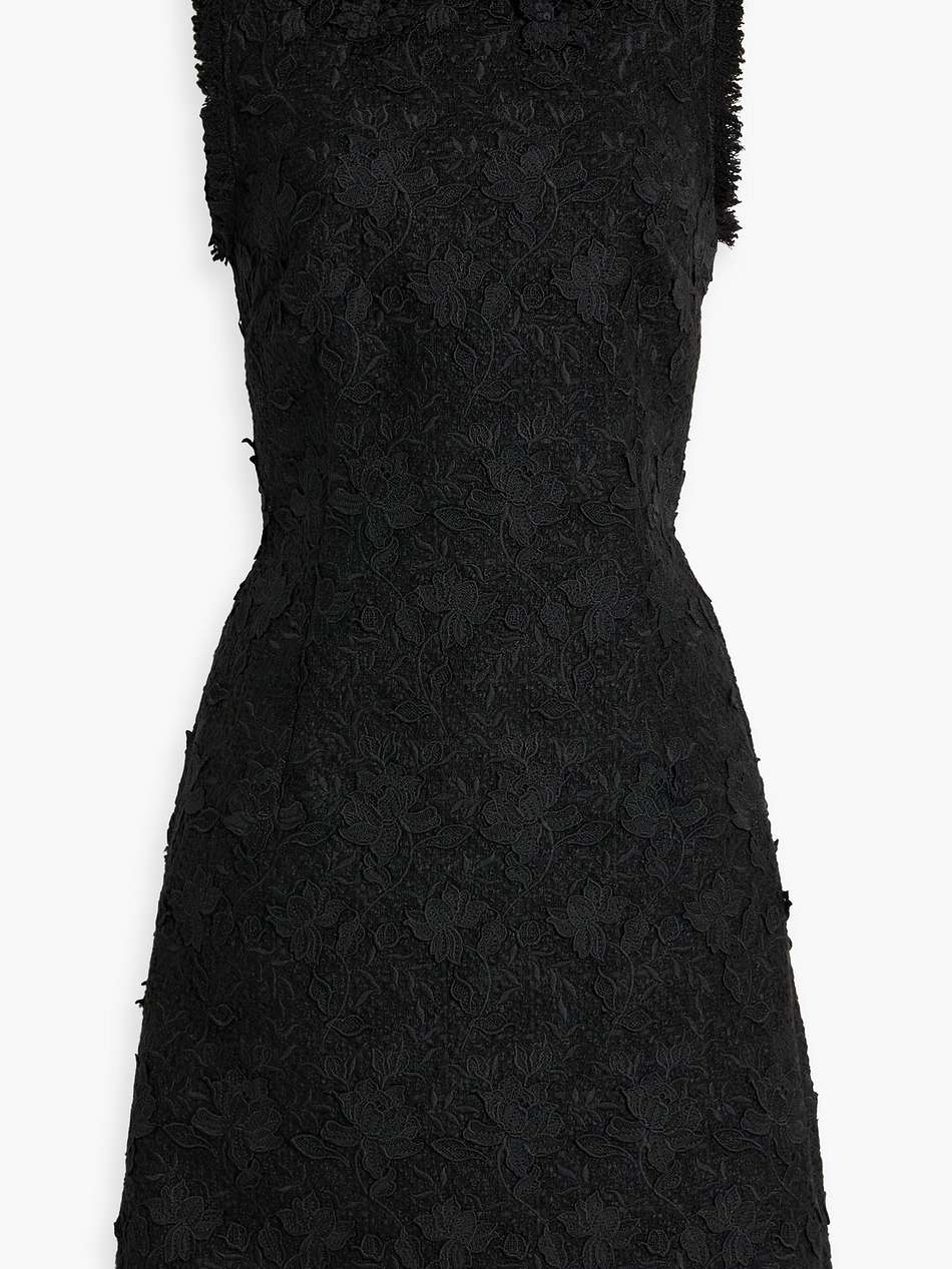 embellished guipure lace mini dress