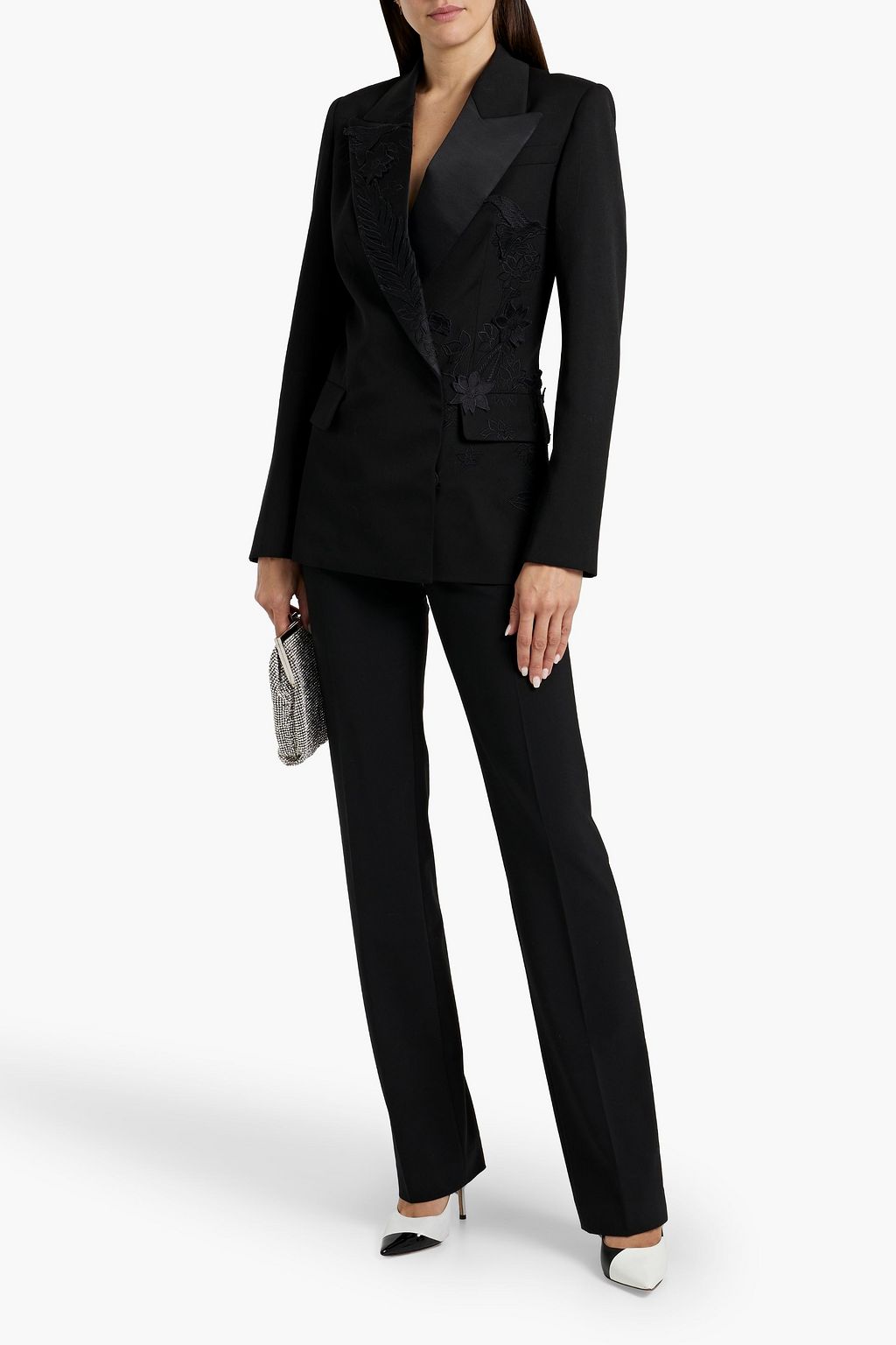 OSCAR DE LA RENTA Embroidered wool blazer