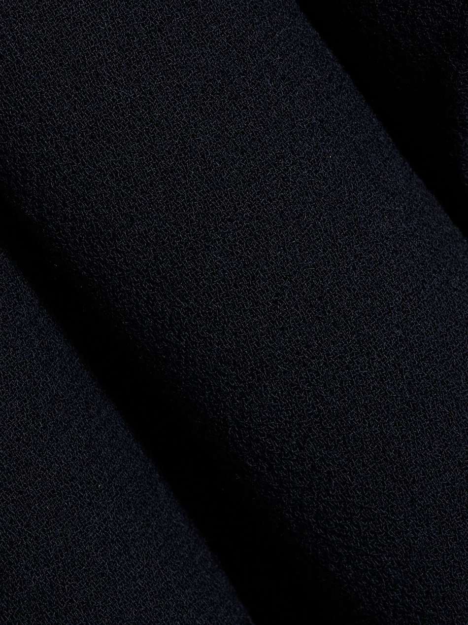 belted layered wool-crepe dress
