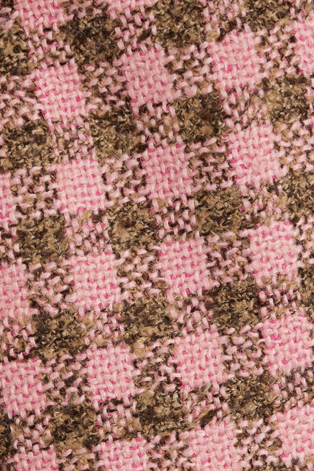 OSCAR DE LA RENTA Checked wool-blend tweed mini skirt