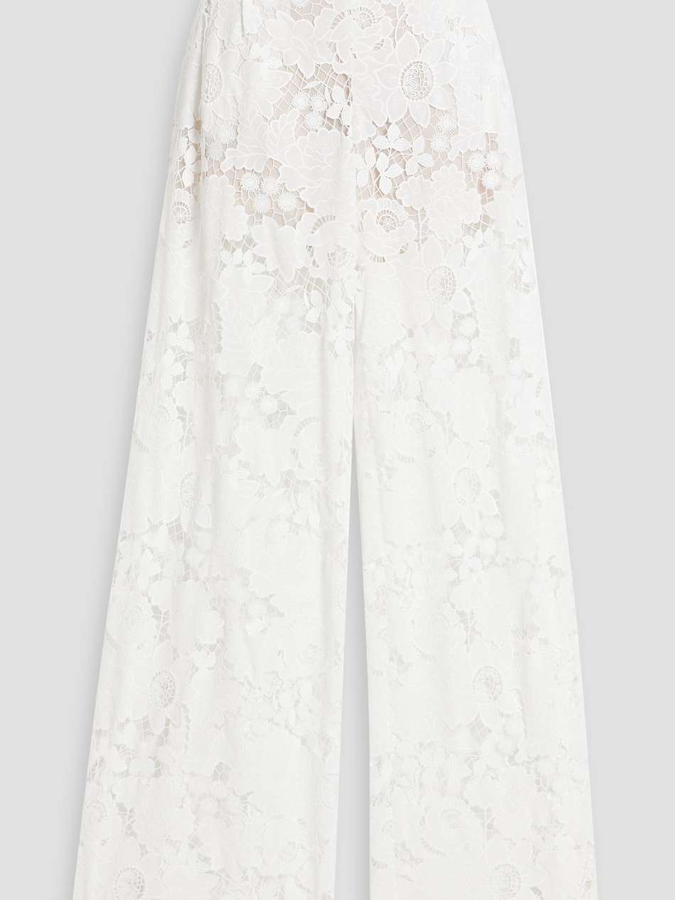 guipure lace wide leg pants