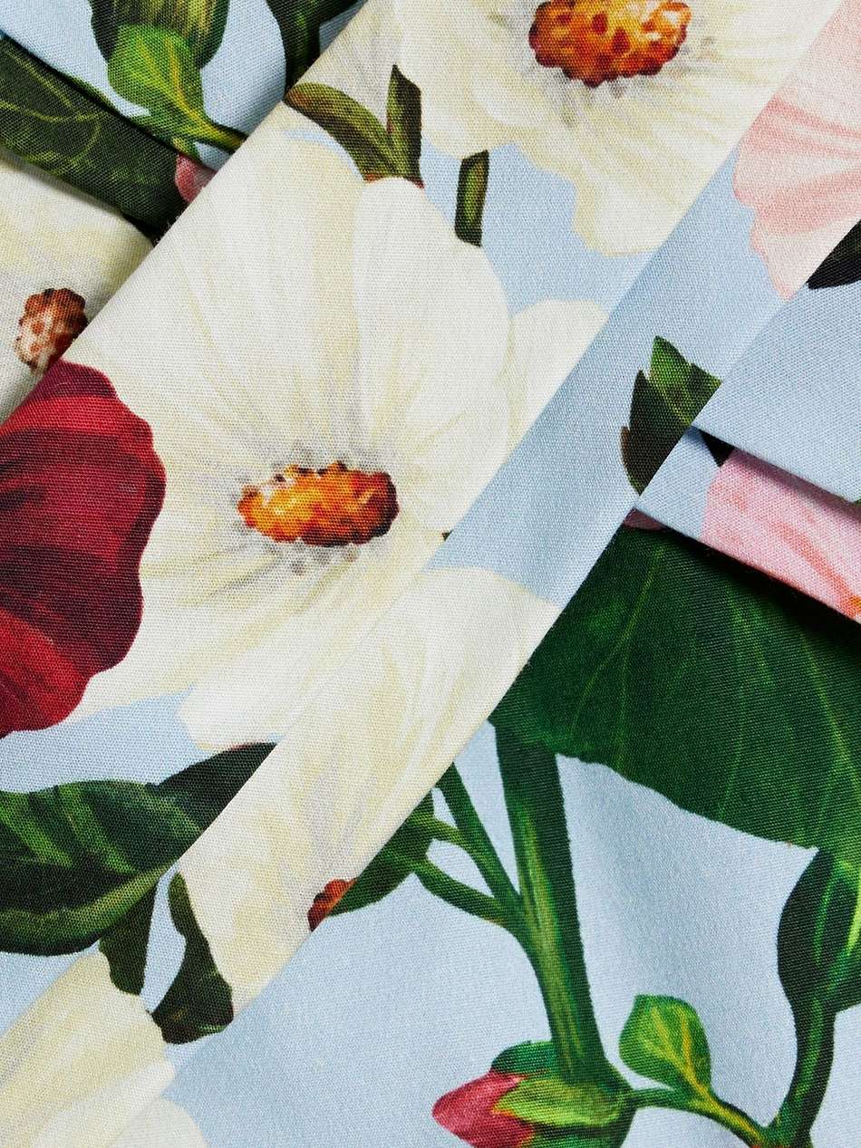 belted floral-print cotton-poplin dress