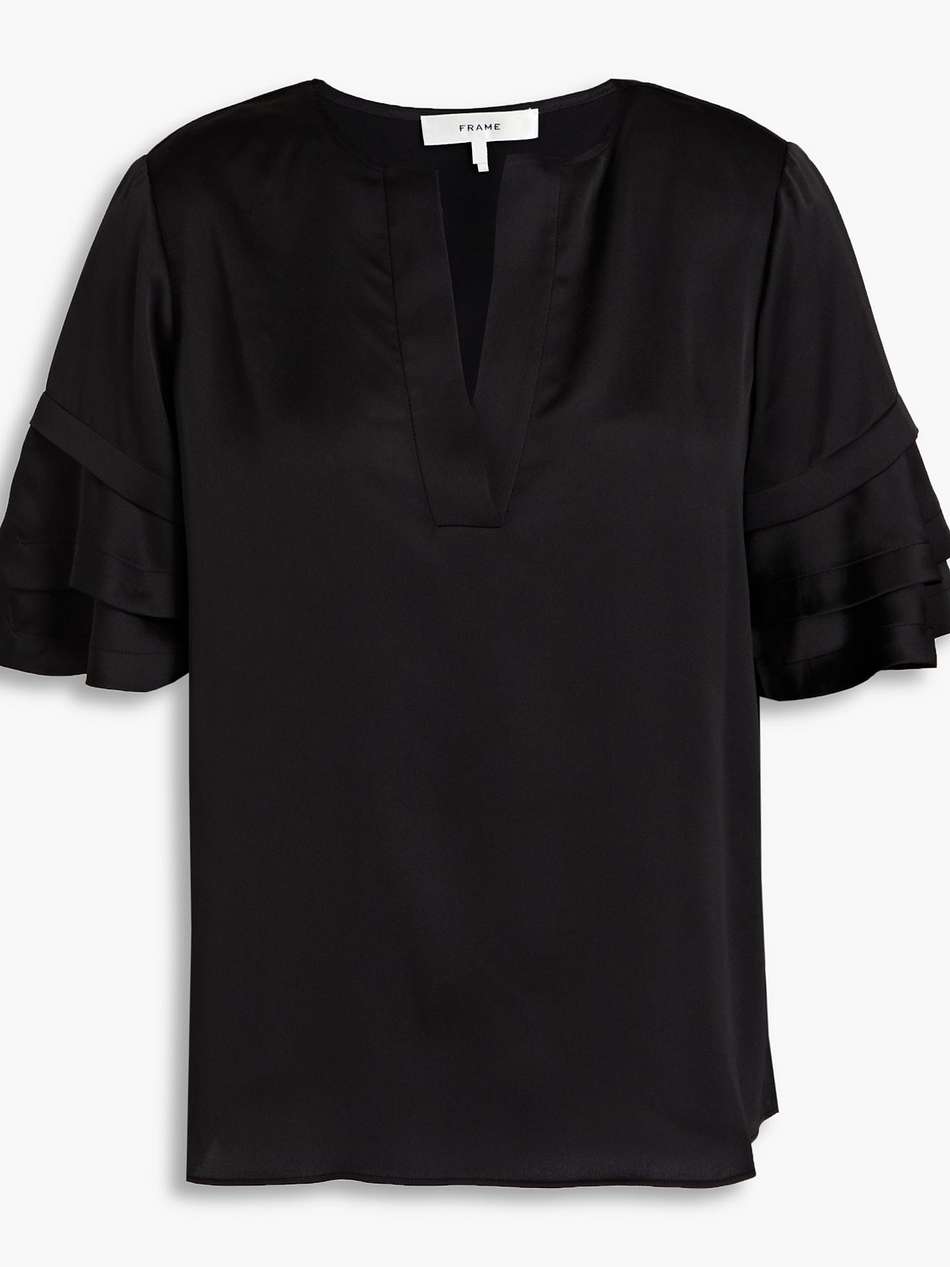 ruffled satin blouse