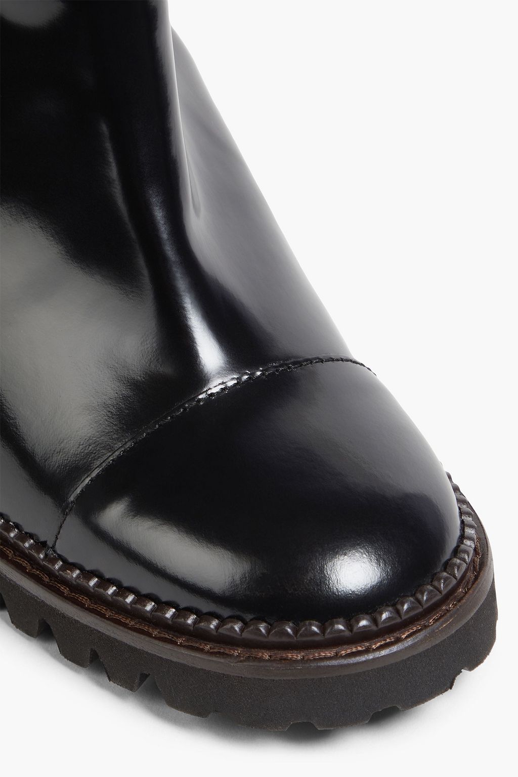 SEE BY CHLOÉ Mallory glossed-leather Chelsea boots