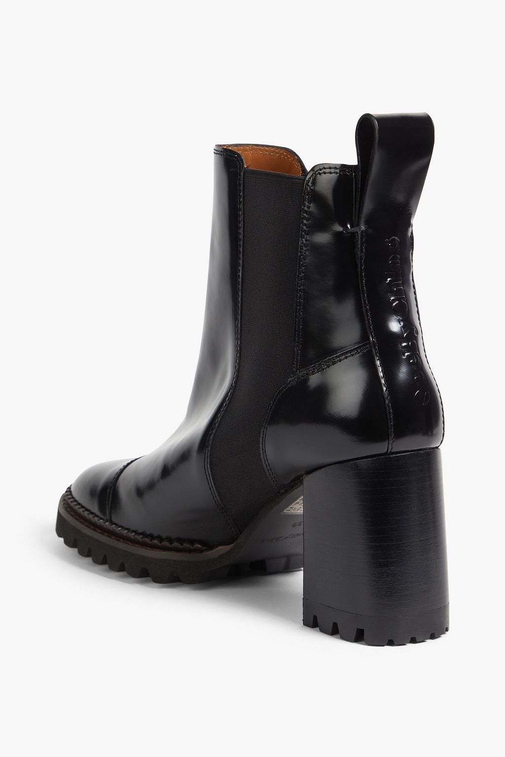 SEE BY CHLOÉ Mallory glossed-leather Chelsea boots