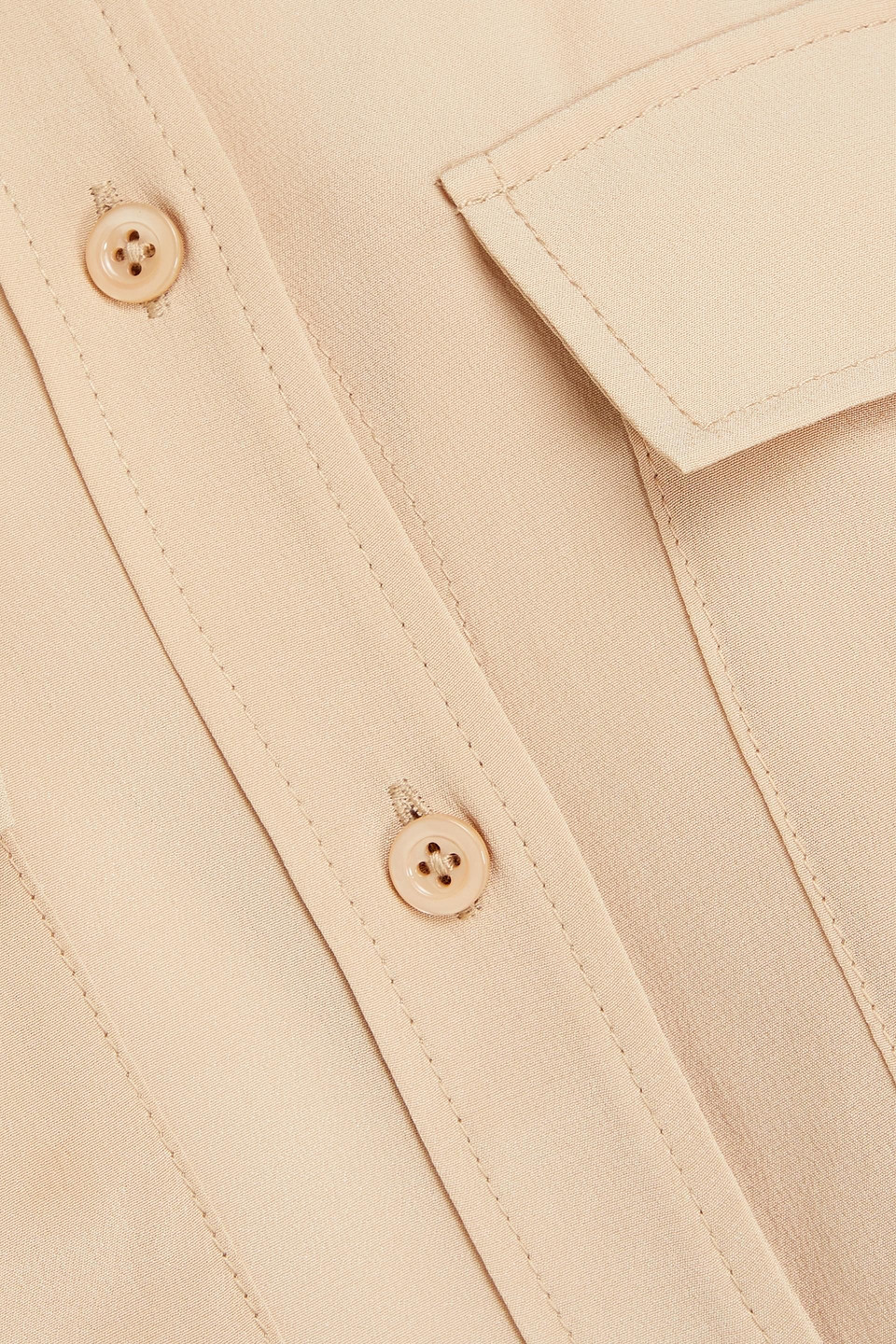 Frame Silk Crepe De Chine Shirt In Beige