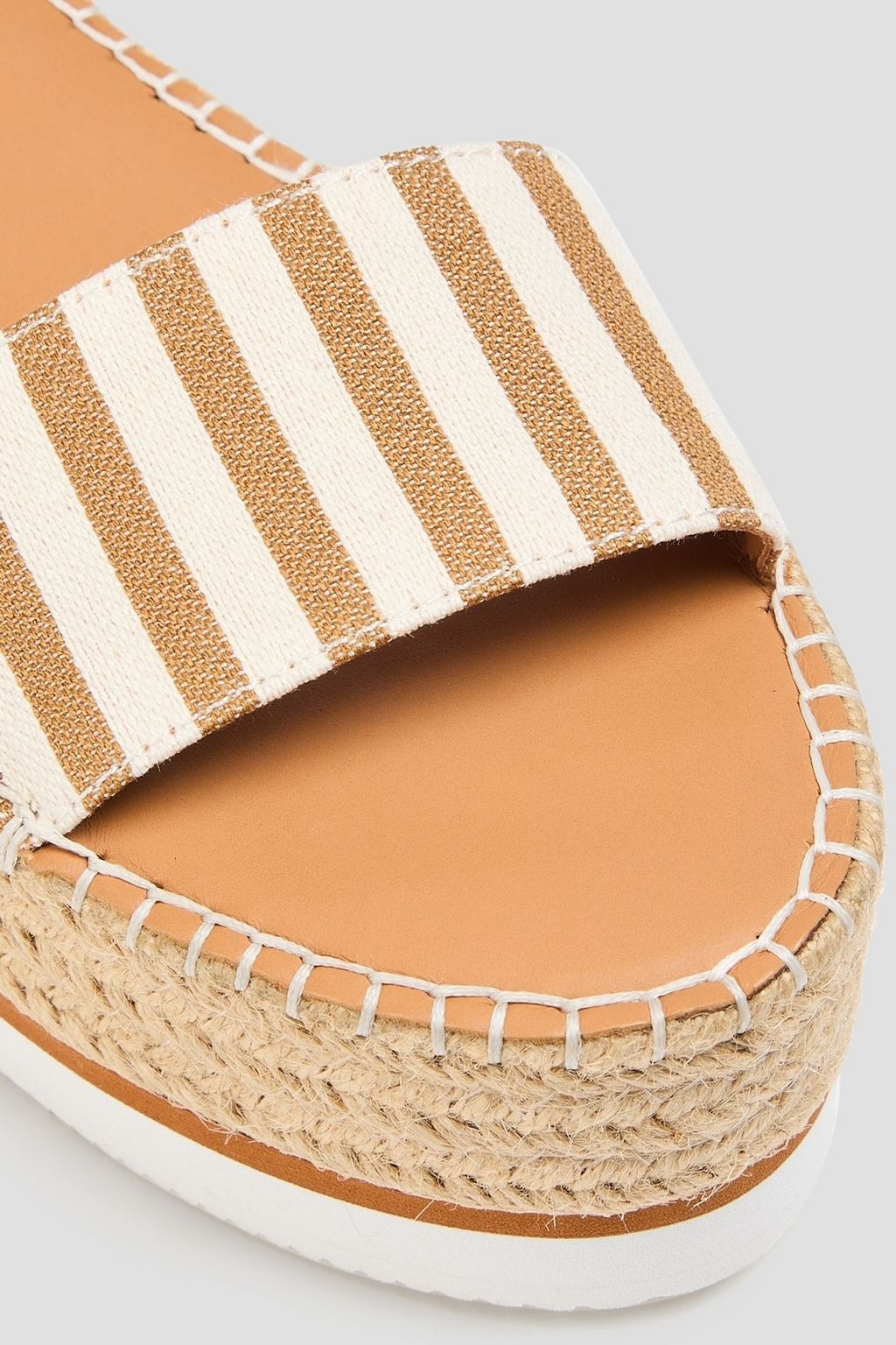 SEE BY CHLOÉ صندل إسبادريل "جلين" بنعل سميك من الجلد والكنفا بتصميم مخطط
