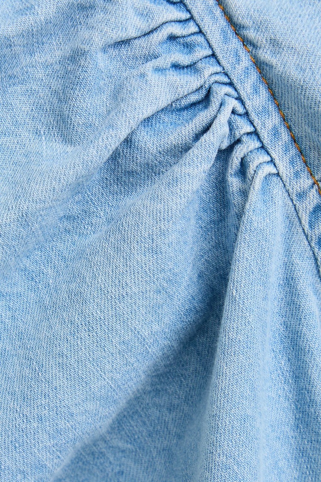 FRAME Gillian Puff-Sleeve faded denim shirt