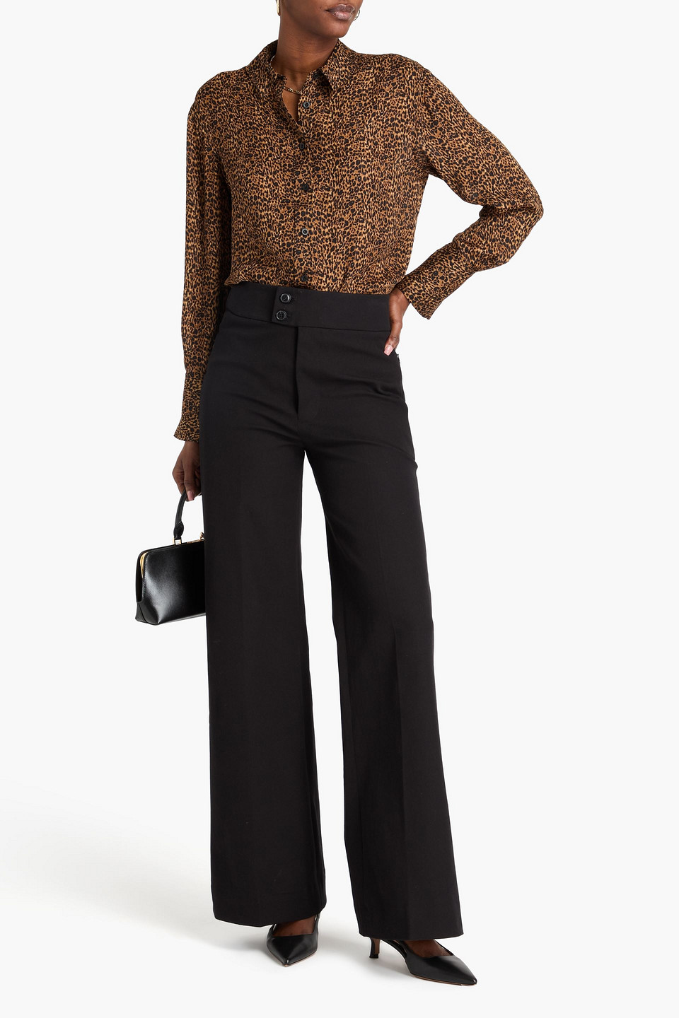 Frame The Standard Leopard-print Silk Crepe De Chine Shirt In Animal Print