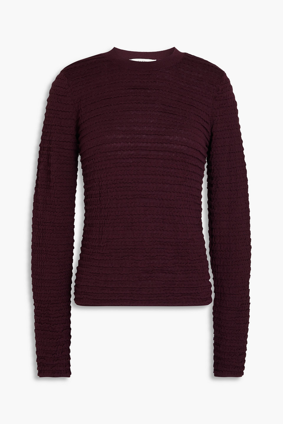 Frame Ribbed Silk-blend Jumper In Grape