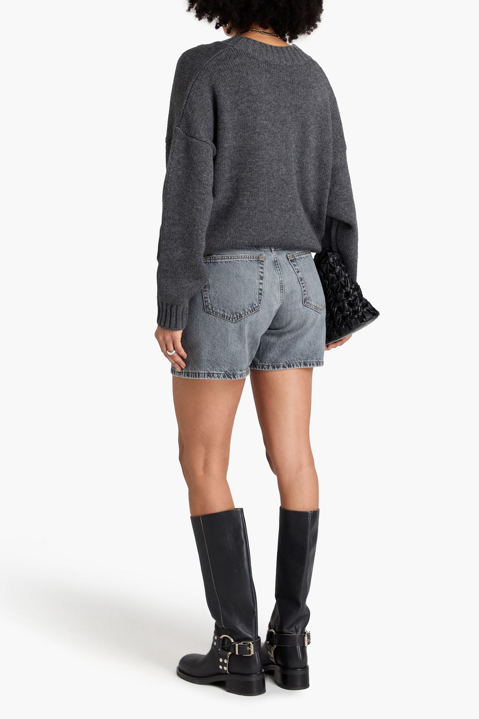 FRAME THE EASY FADED DENIM SHORTS