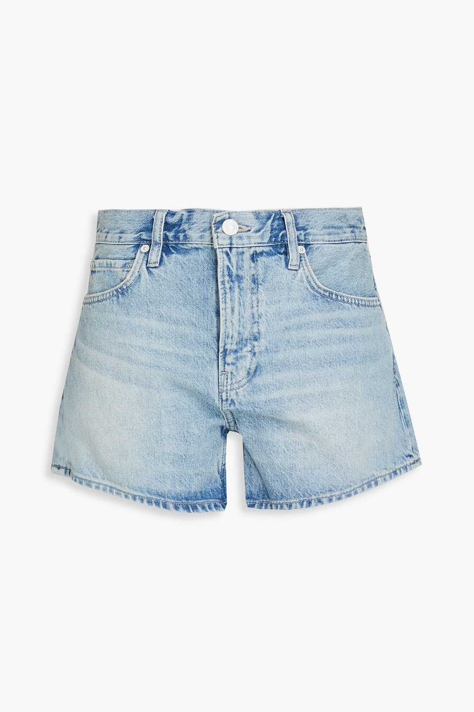 Frame The Hang Frayed Hem Denim Short In Light Denim