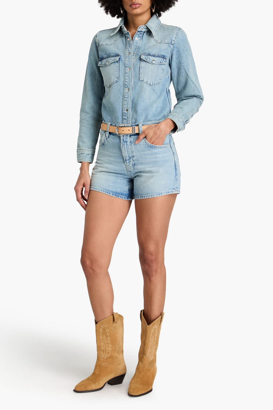 Frame The Dare High Waist Denim Cutoff Shorts In Reason