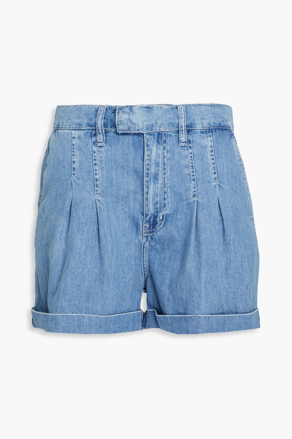 FRAME - Pleated denim shorts - Blue - US 0