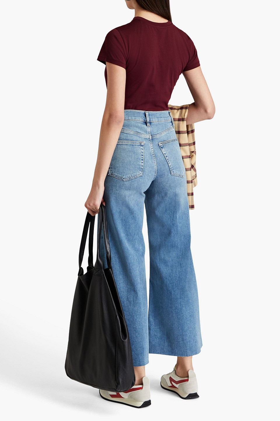 FRAME LE PALAZZO CROP HIGH-RISE WIDE-LEG JEANS
