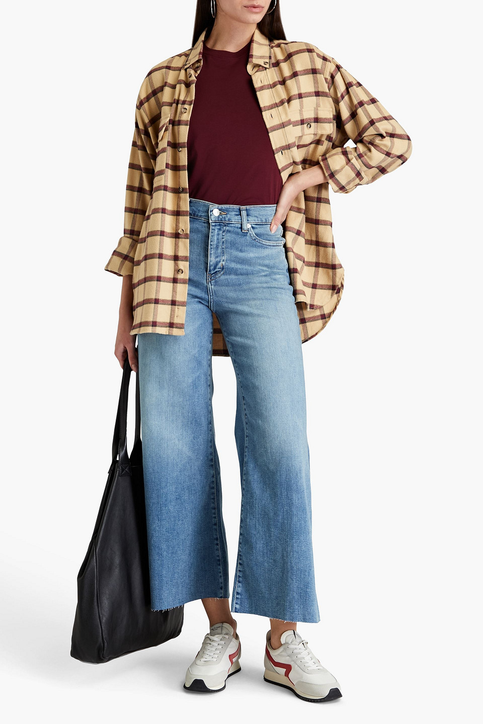 FRAME LE PALAZZO CROP HIGH-RISE WIDE-LEG JEANS