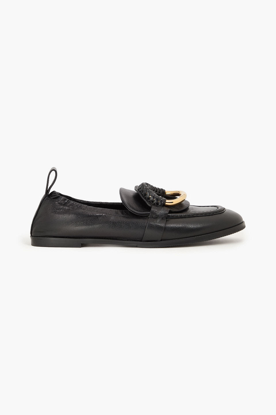See By Chloé Embellished Leather Loafers In Black