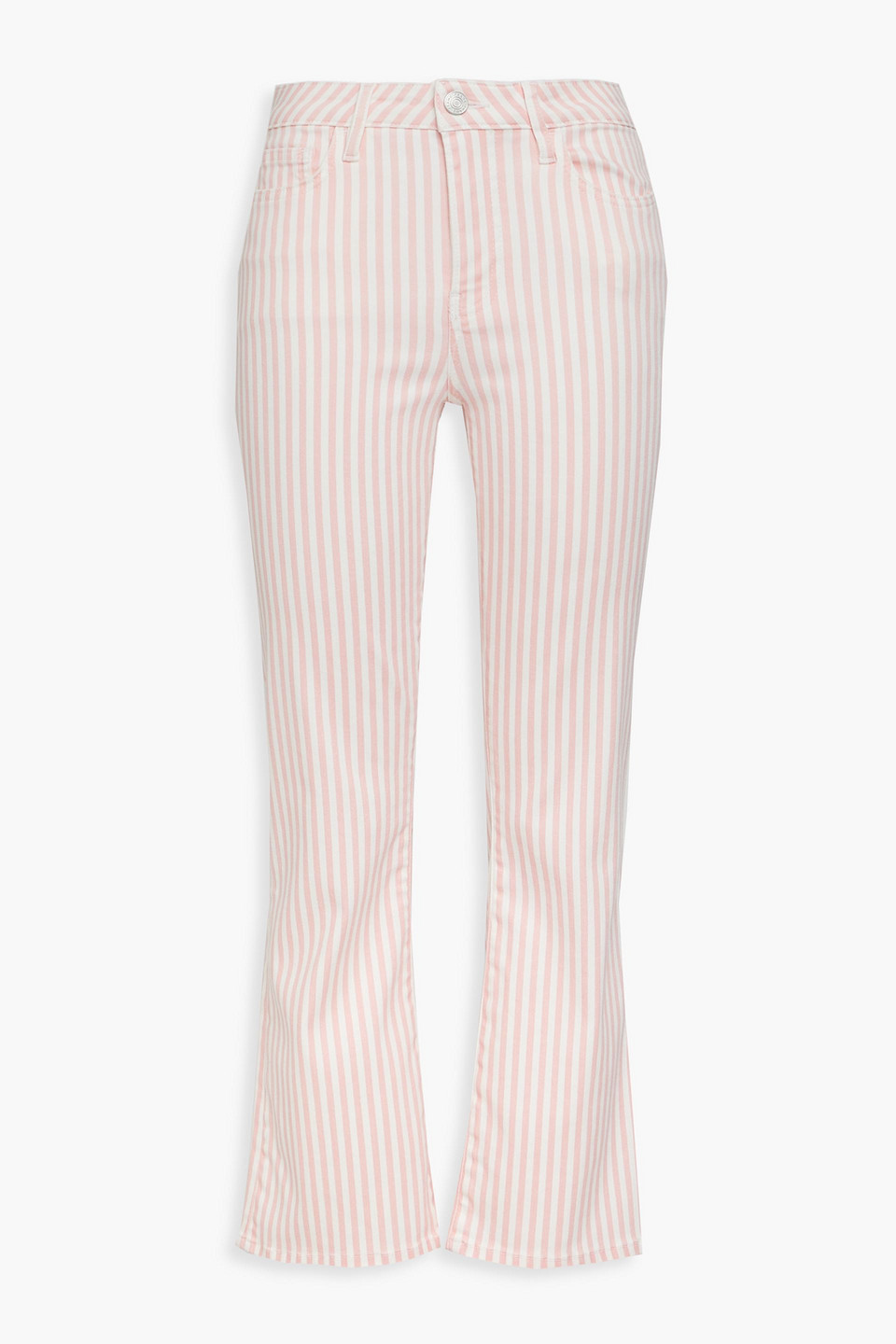 Frame Le Crop Mini Boot Hoch Sitzende Bootcut-jeans Mit Streifen In Baby-pink