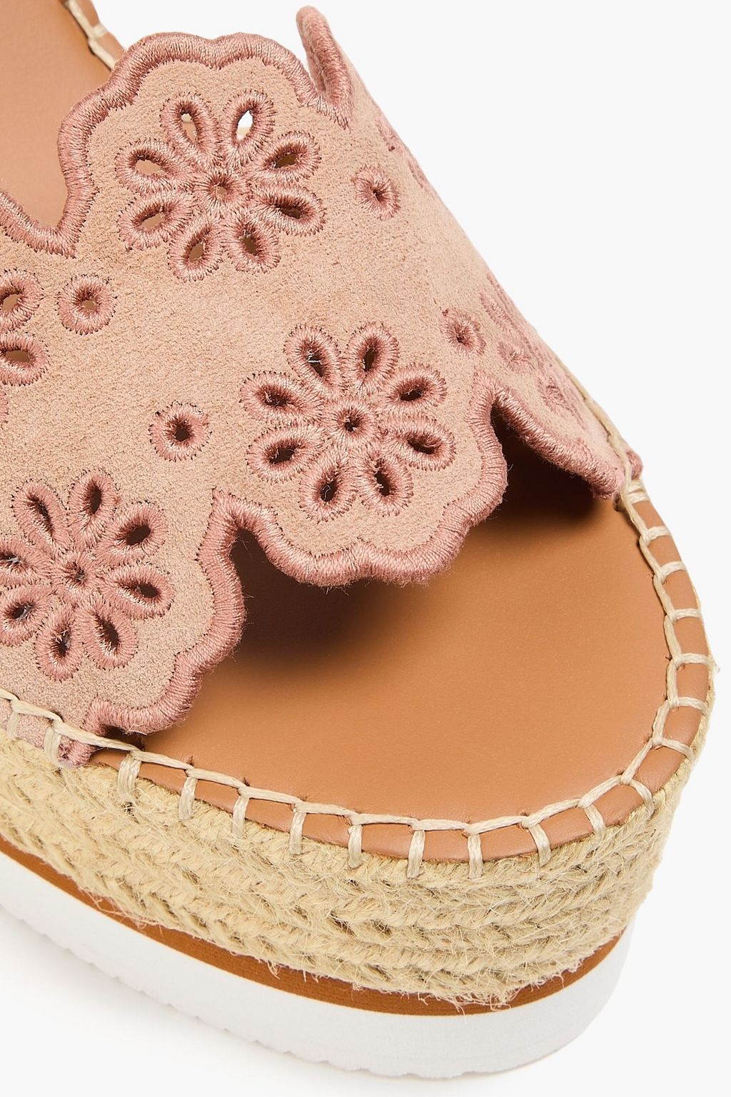SEE BY CHLOÉ Glyn embroidered suede espadrille wedge sandals