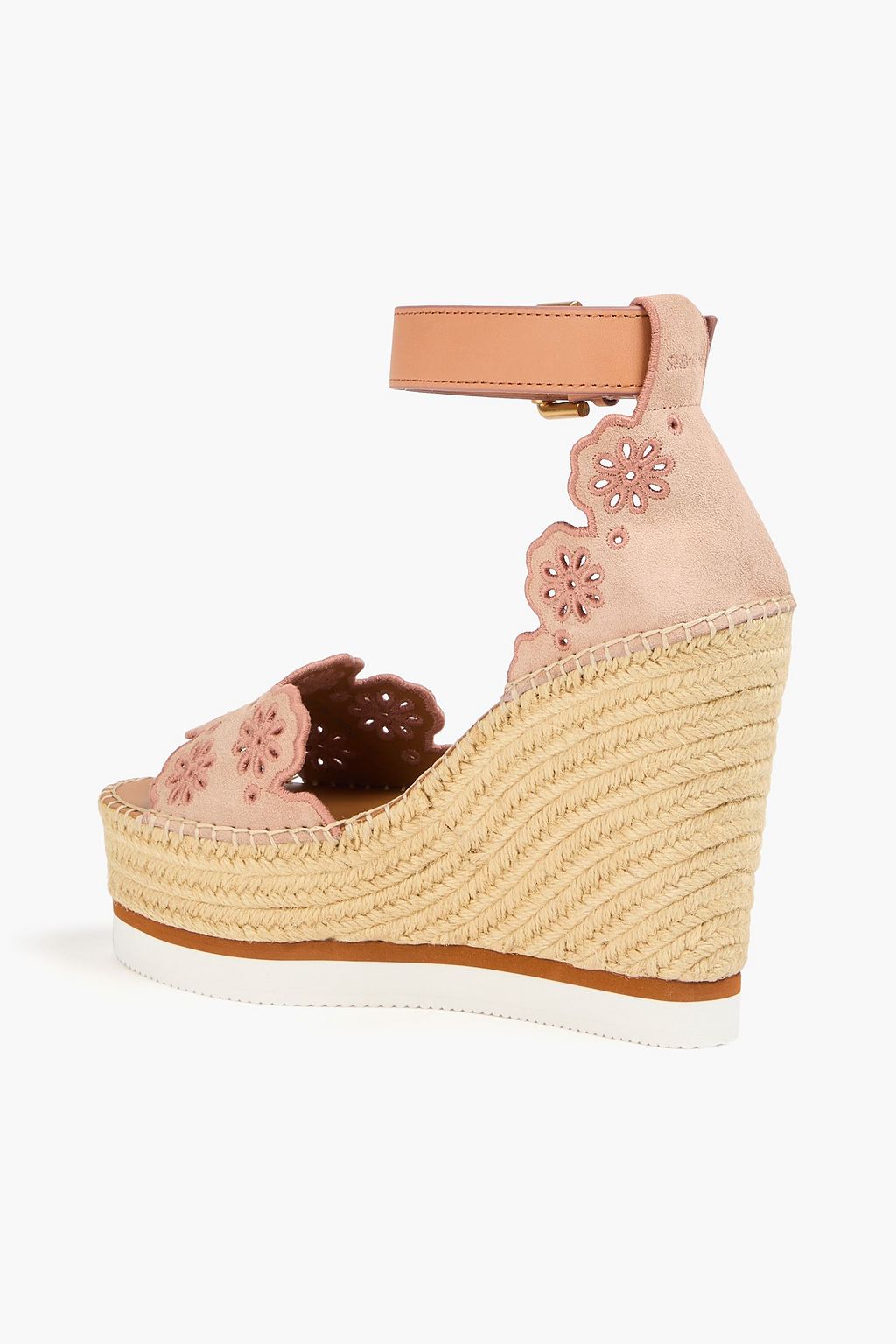 SEE BY CHLOÉ Glyn embroidered suede espadrille wedge sandals