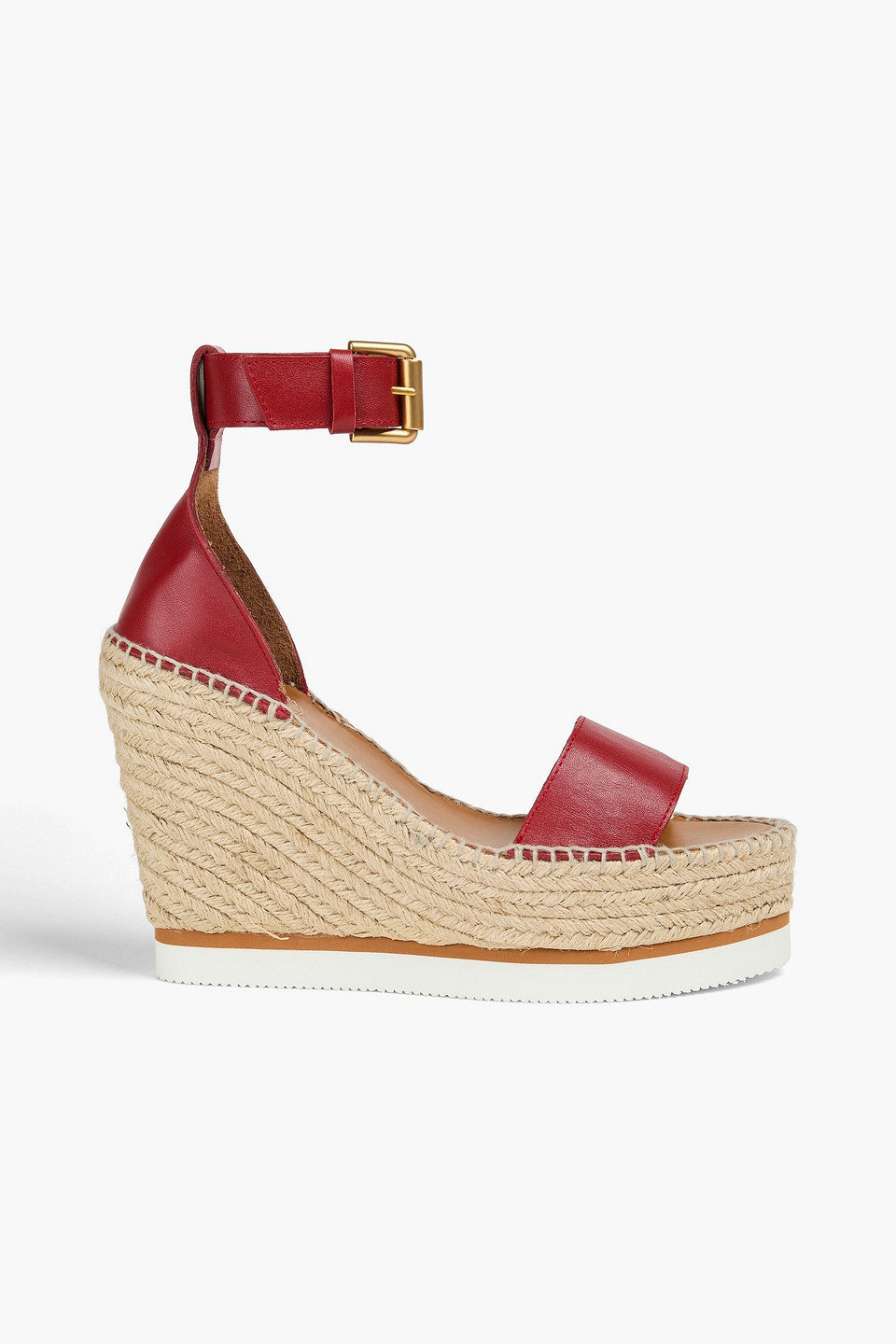 See By Chloé Glyn Leather Espadrille Wedge Sandals In Multi