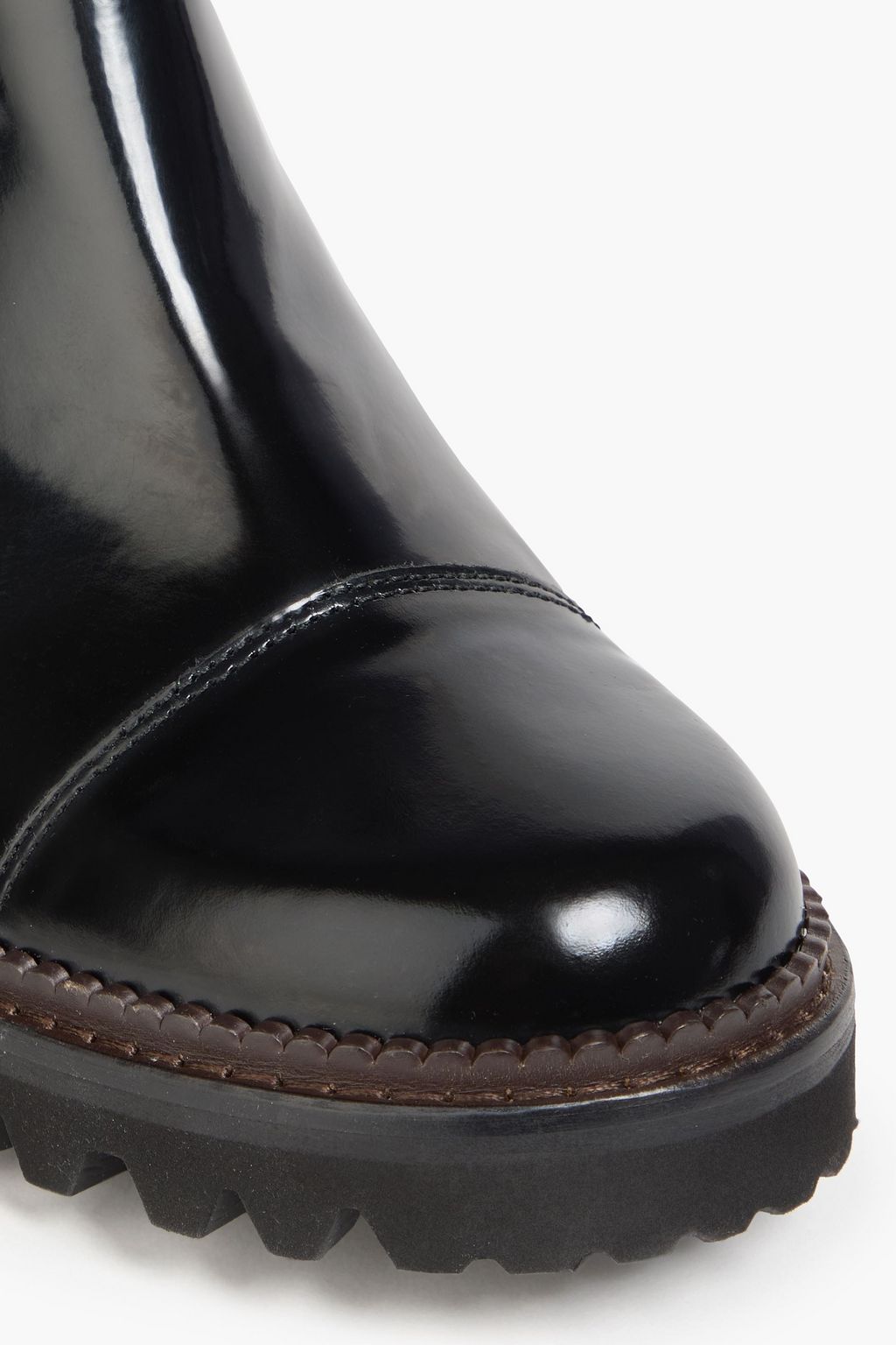 SEE BY CHLOÉ Mallory glossed-leather Chelsea boots