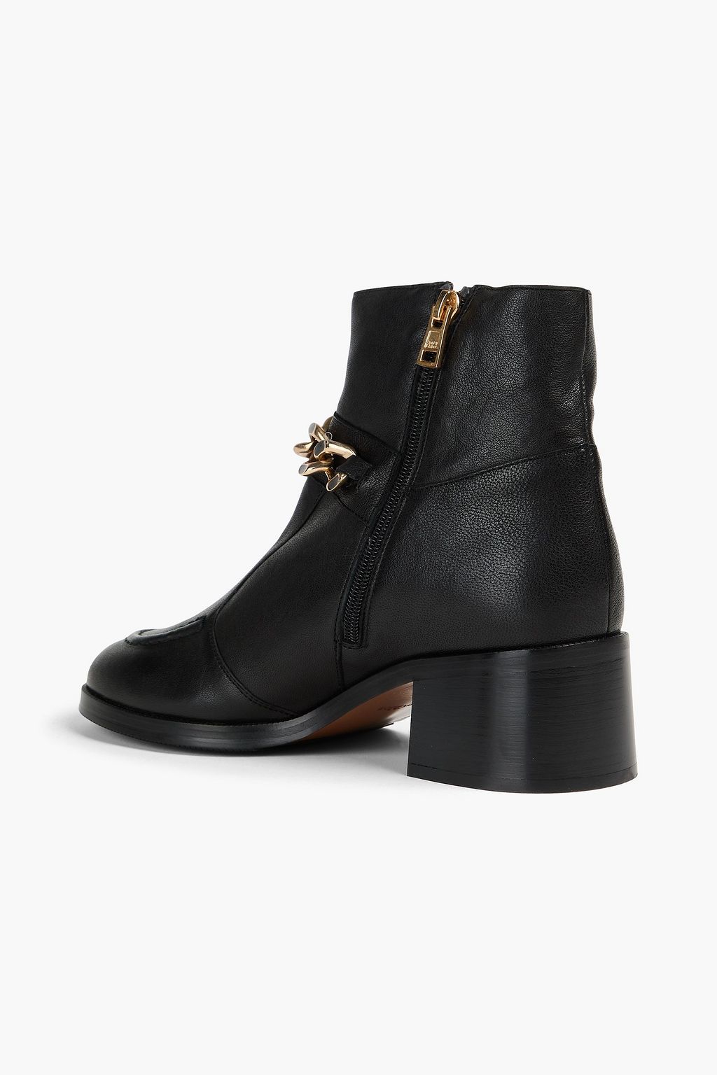 SEE BY CHLOÉ Mahe Ankle Boots aus Leder mit Kettenverzierung