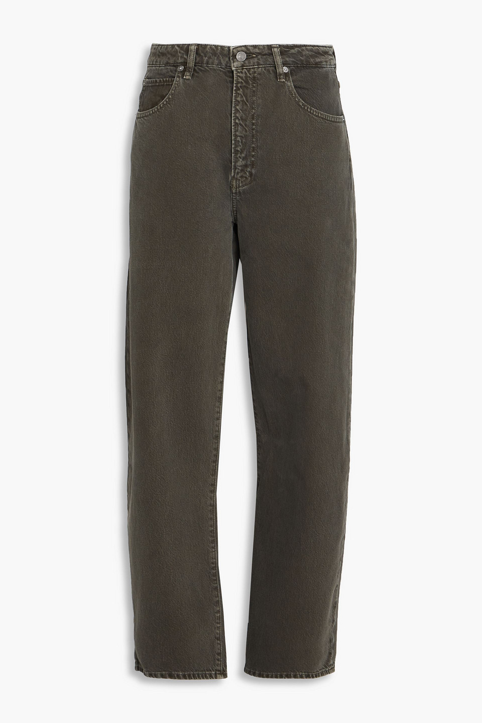 Frame Long Barrel Jeans Serpentine In Dark Green