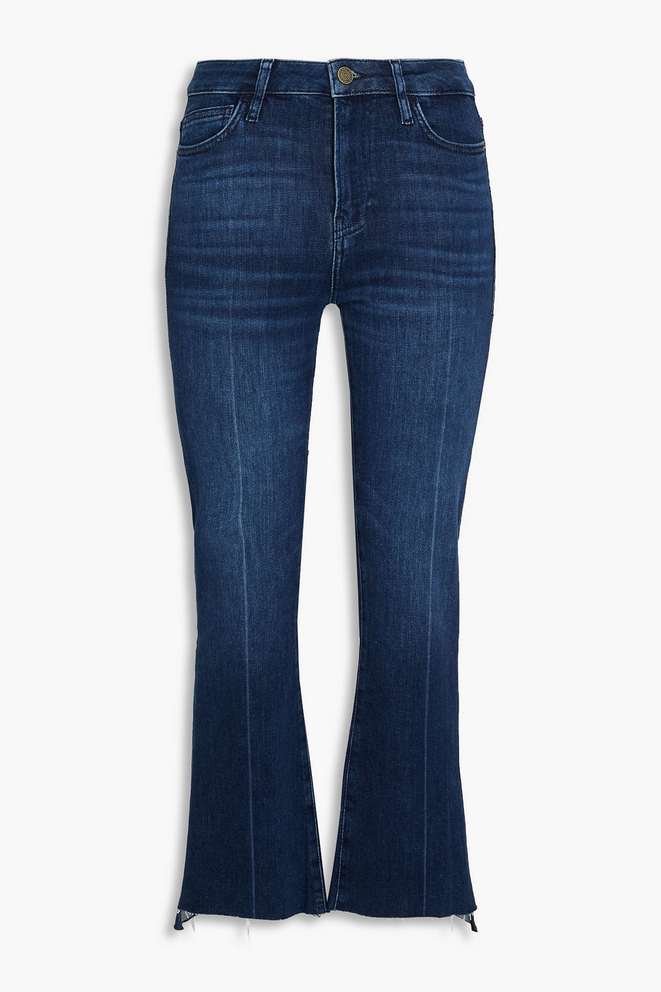 Frame Le Crop Mini High-rise Bootcut Jeans In Dark Denim