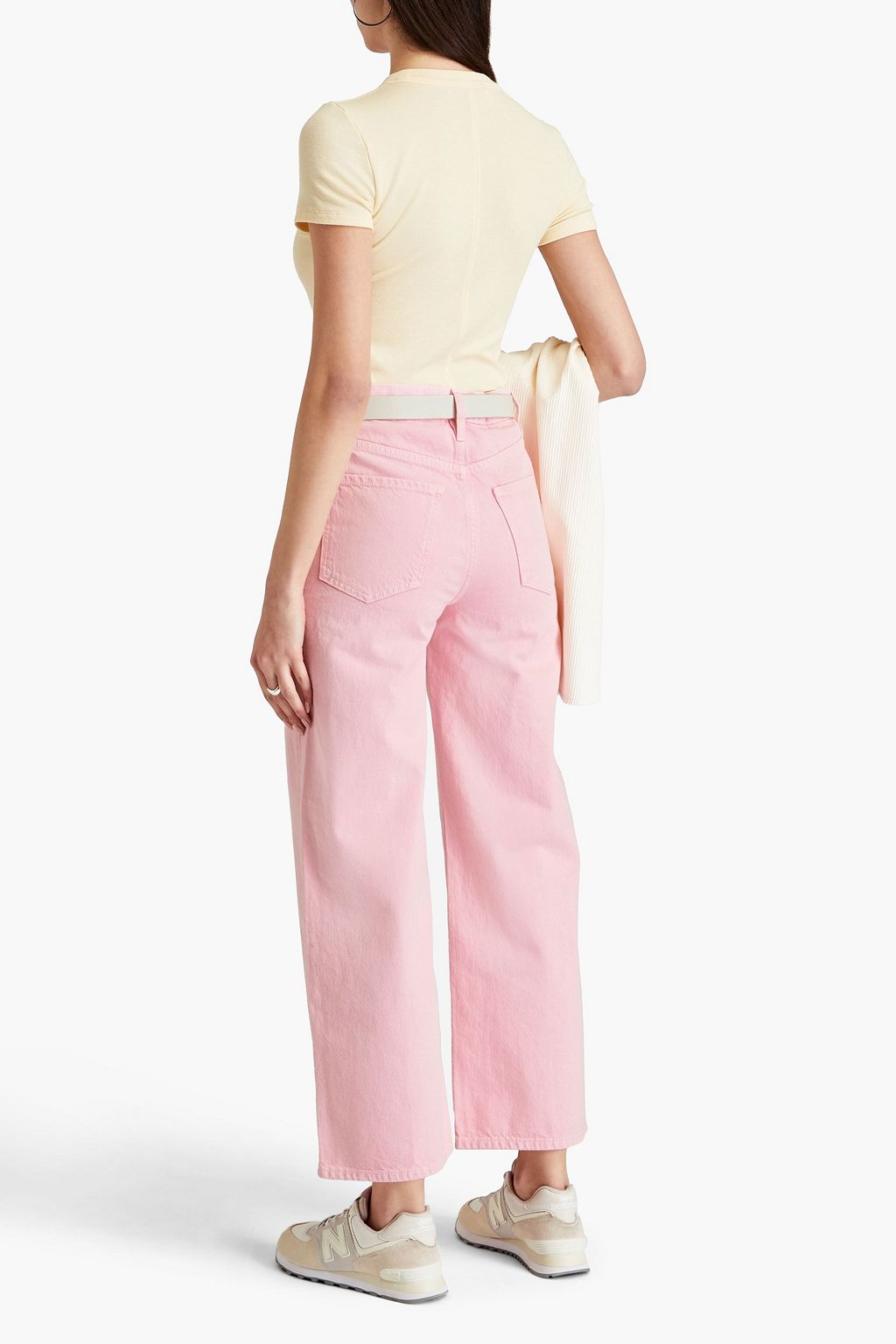 FRAME بنطال جينز "Le Jane Wide Crop" واسع وقصير بأرجل واسعة وخصر عالٍ
