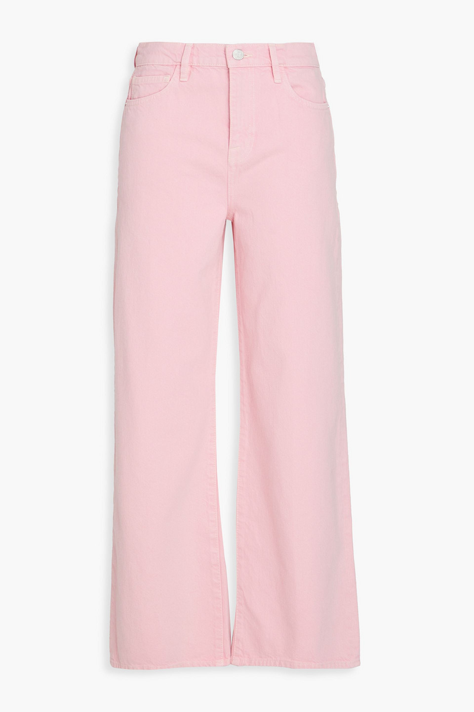 Frame Le Jane Crop High-rise Wide-leg Jeans In Baby Pink