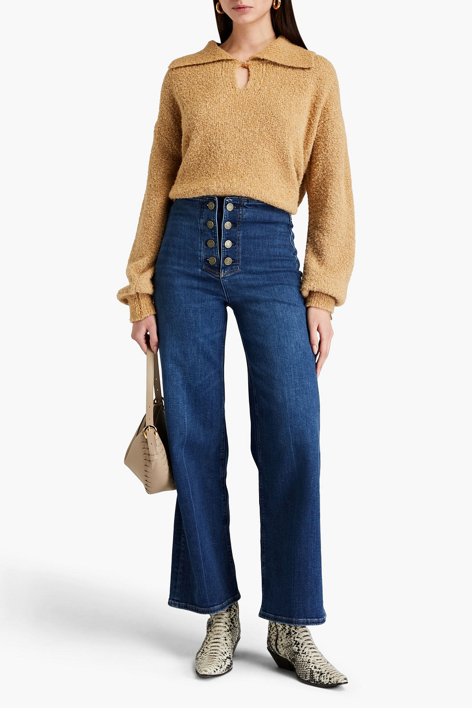 FRAME LE SLIM PALAZZO HIGH-RISE WIDE-LEG JEANS 