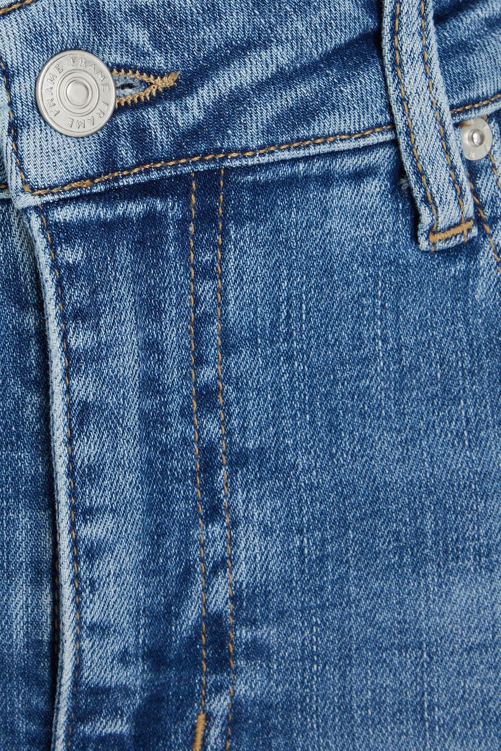FRAME بنطال جينز "Le Crop Mini Boot" بقصّة بوت كت وخصر عالٍ ولون باهت