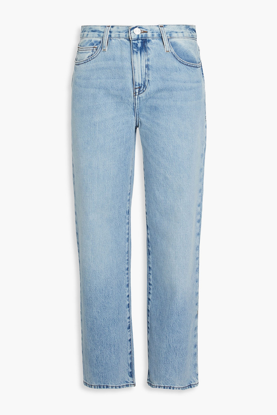 Frame Le Jane Crop High-rise Straight-leg Jeans In Light Denim