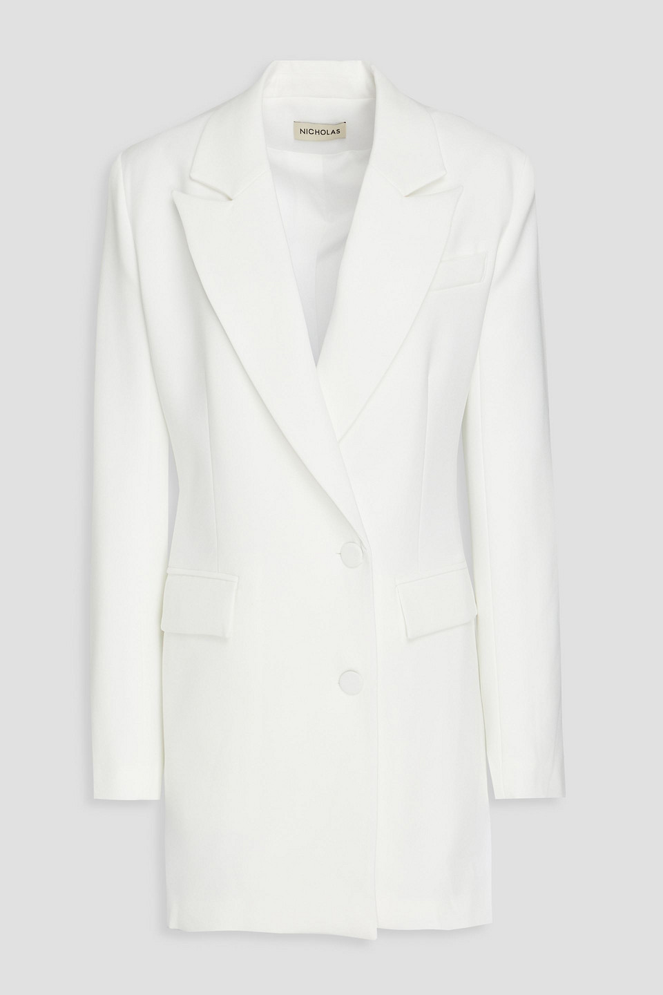 Nicholas Double-breasted Crepe Blazer In Elfenbein