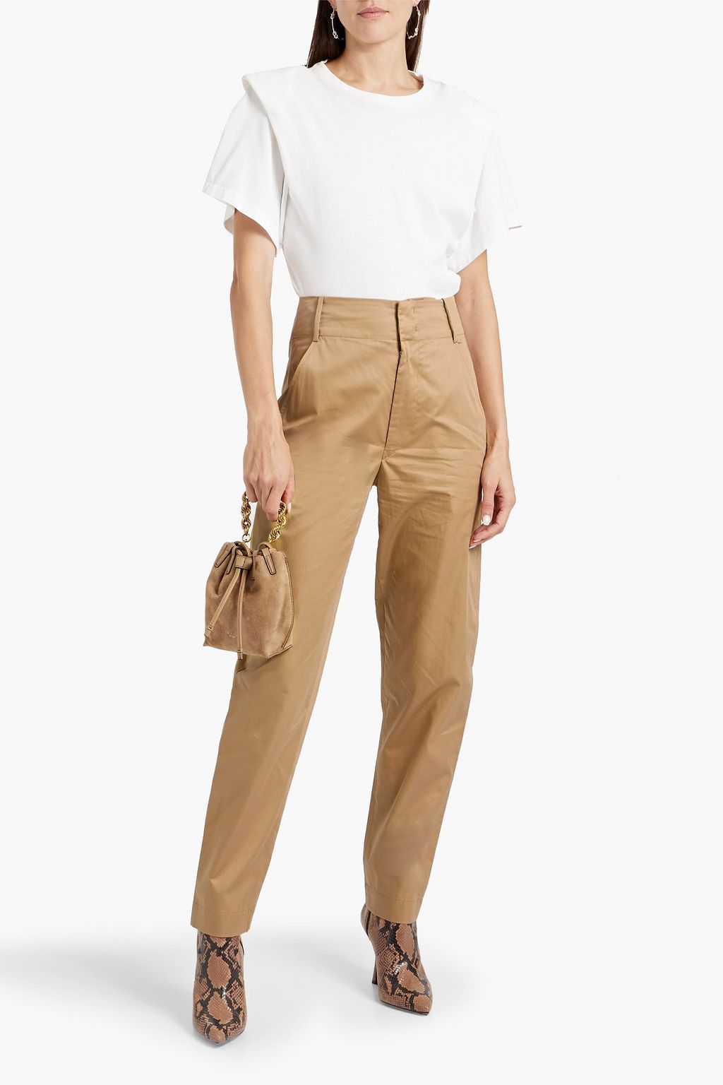 ISABEL MARANT Nestoe cotton-poplin tapered pants