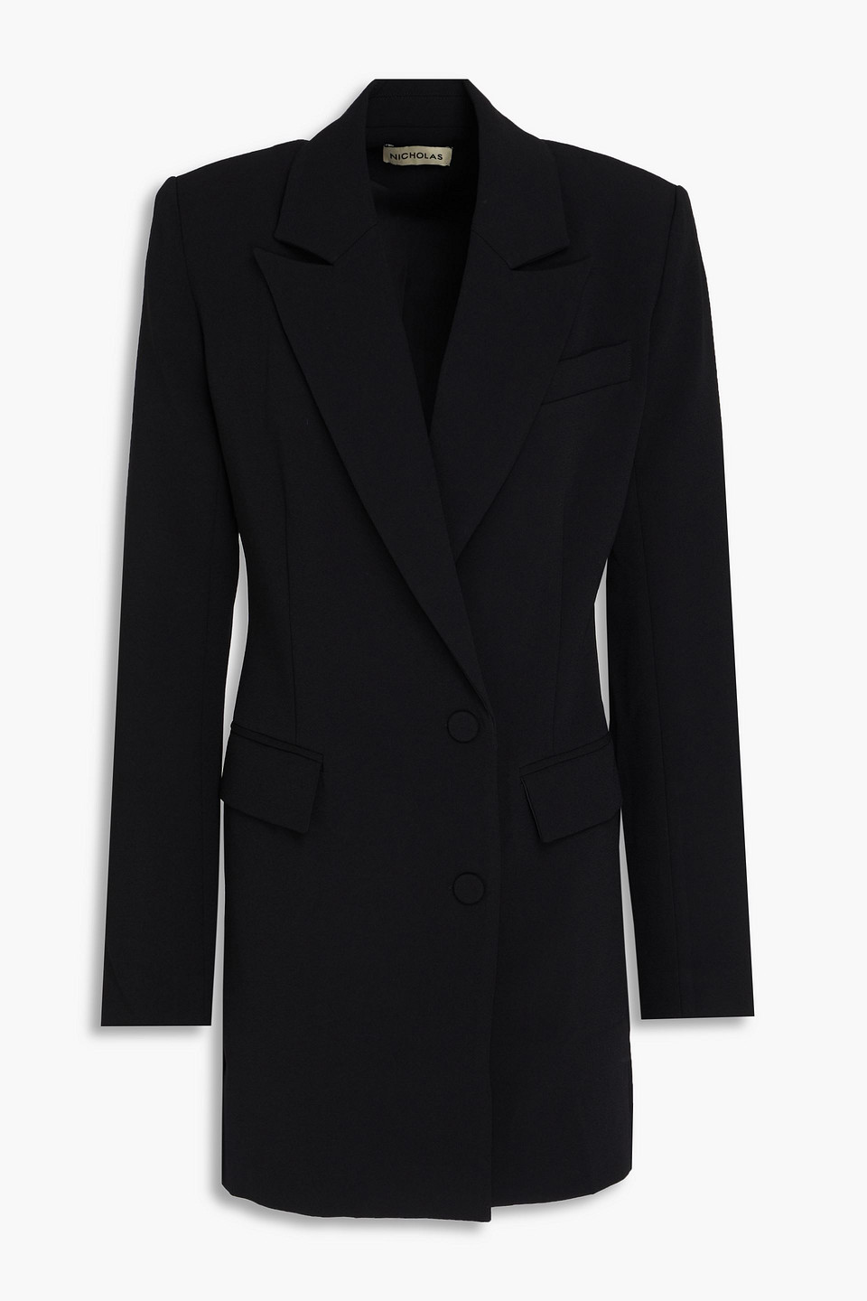 Nicholas Double-breasted Crepe Blazer In Schwarz