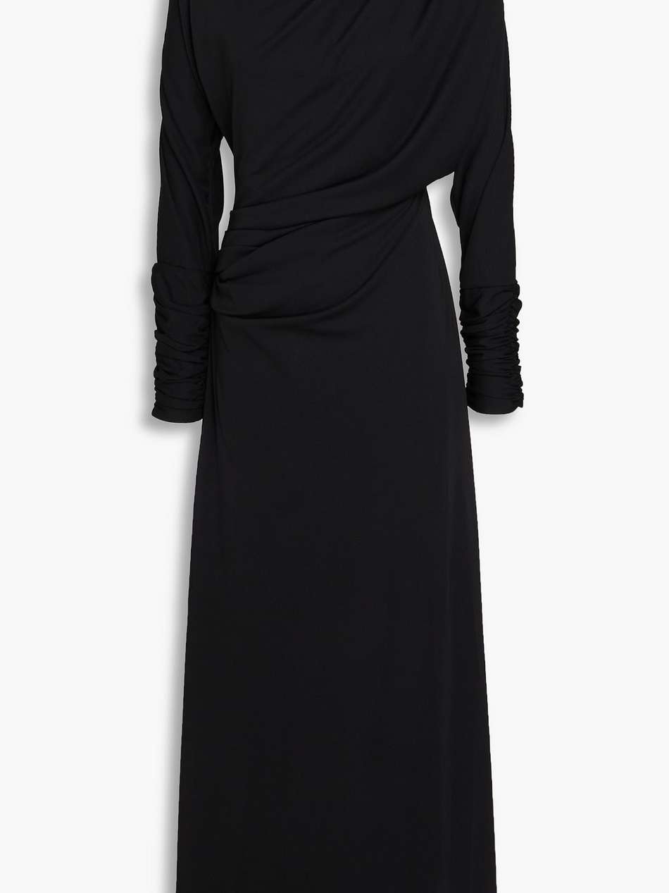 ruched jersey midi dress