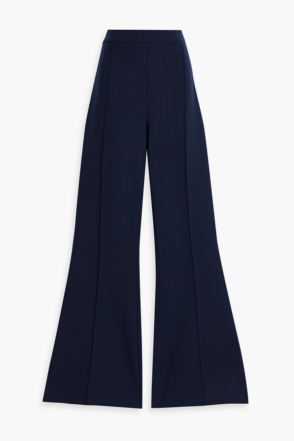 Oscar De La Renta Wool-blend Flared Pants In Navy