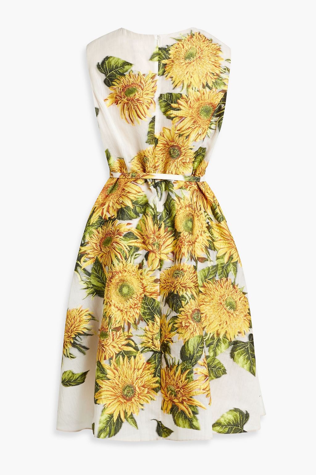 OSCAR DE LA RENTA Belted jacquard midi dress