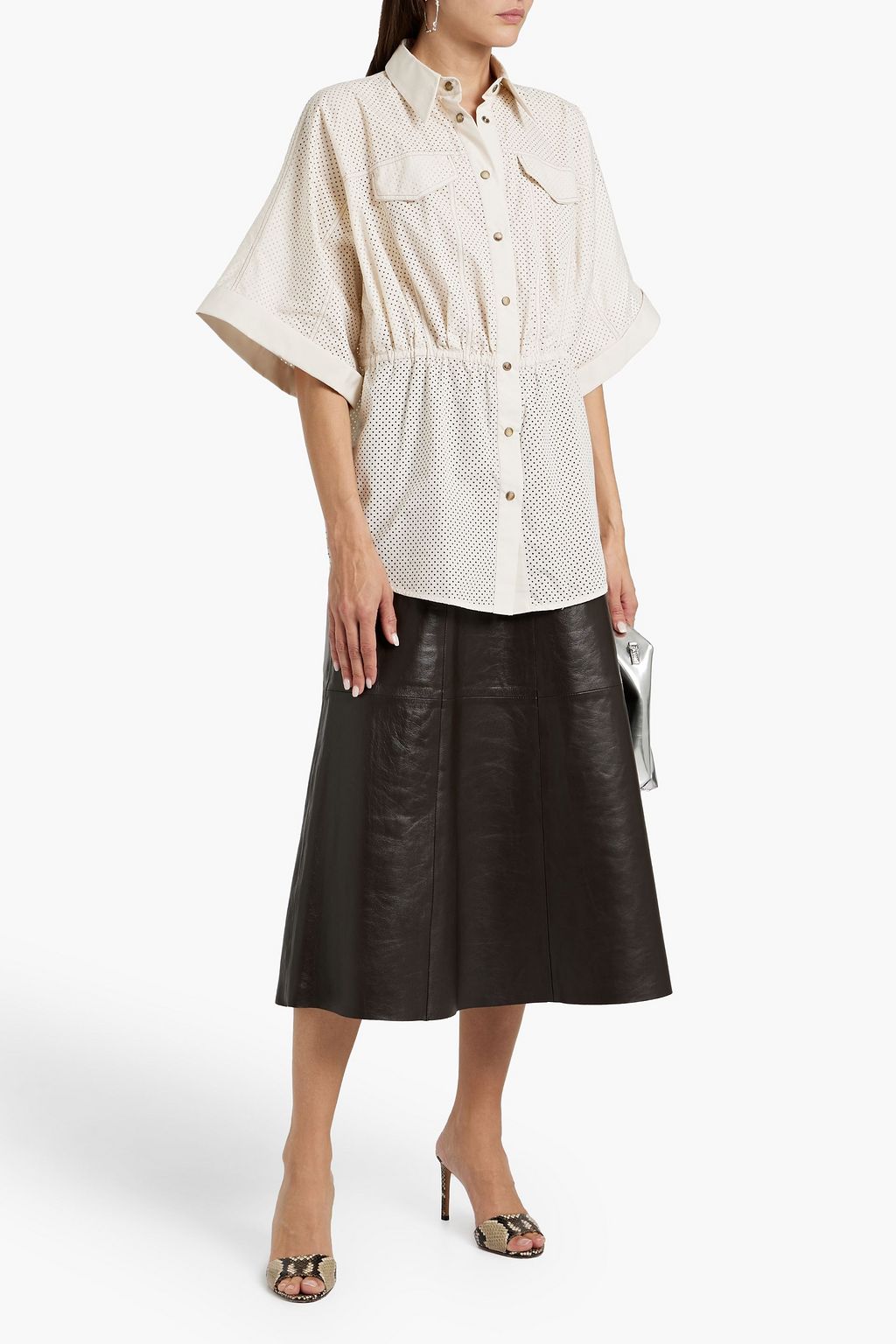 BRUNELLO CUCINELLI Laser-cut canvas shirt