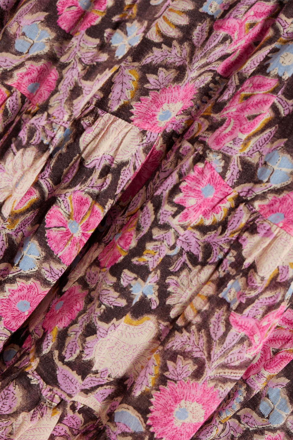 Shop Isabel Marant Étoile Lanikaye Tiered Floral-print Cotton-voile Mini Dress In Pink