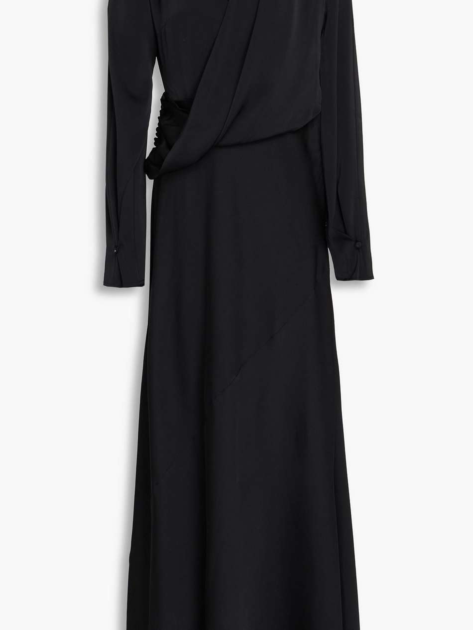 draped satin maxi dress