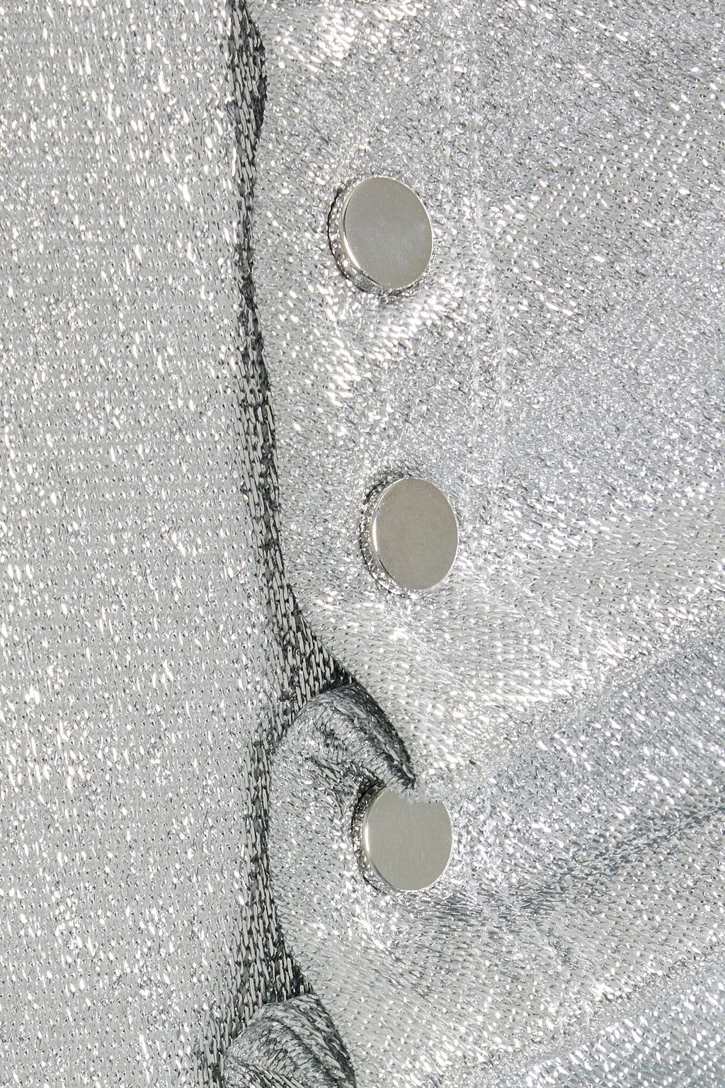 RABANNE Draped snap-detailed lamé maxi dress