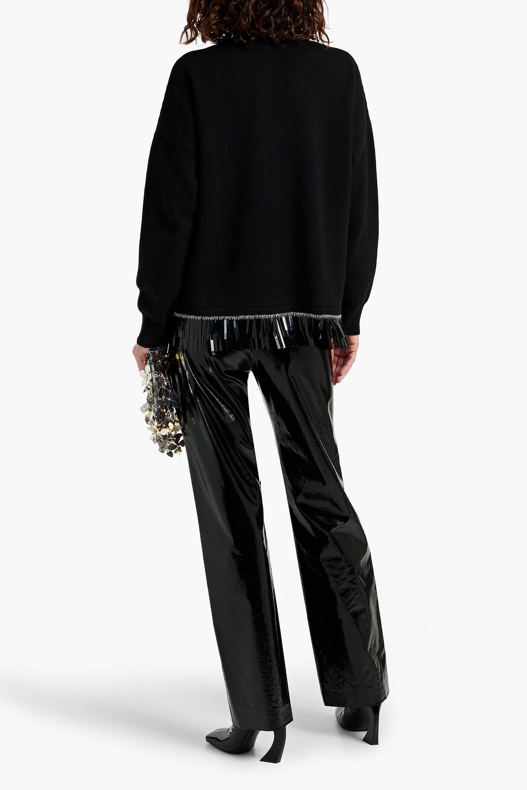 RABANNE Embellished wool and cashmere-blend sweater