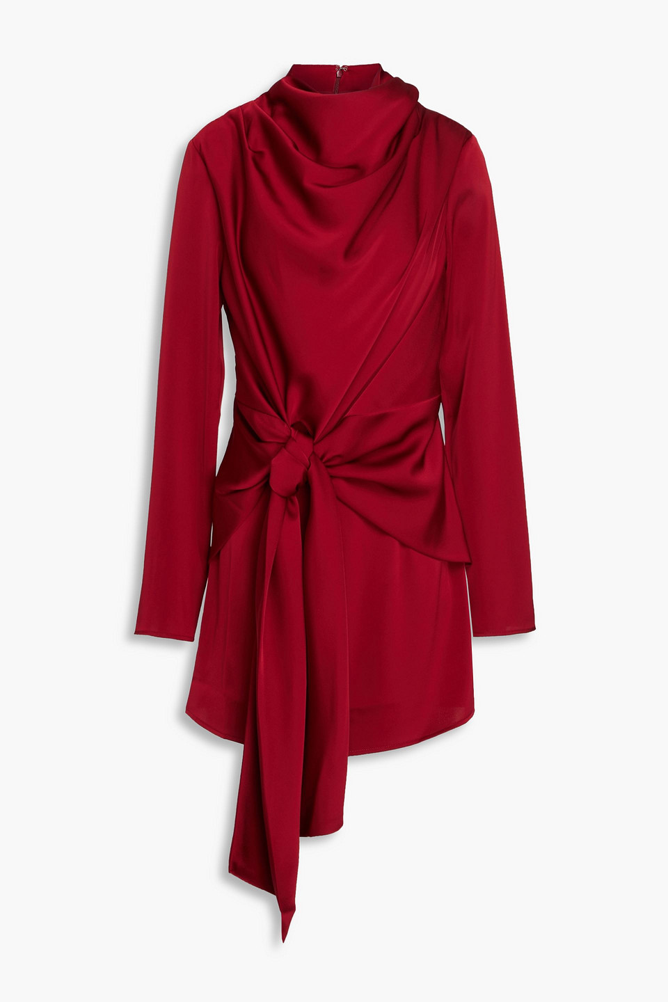 nicholas - draped satin-crepe mini dress - burgundy - us 8