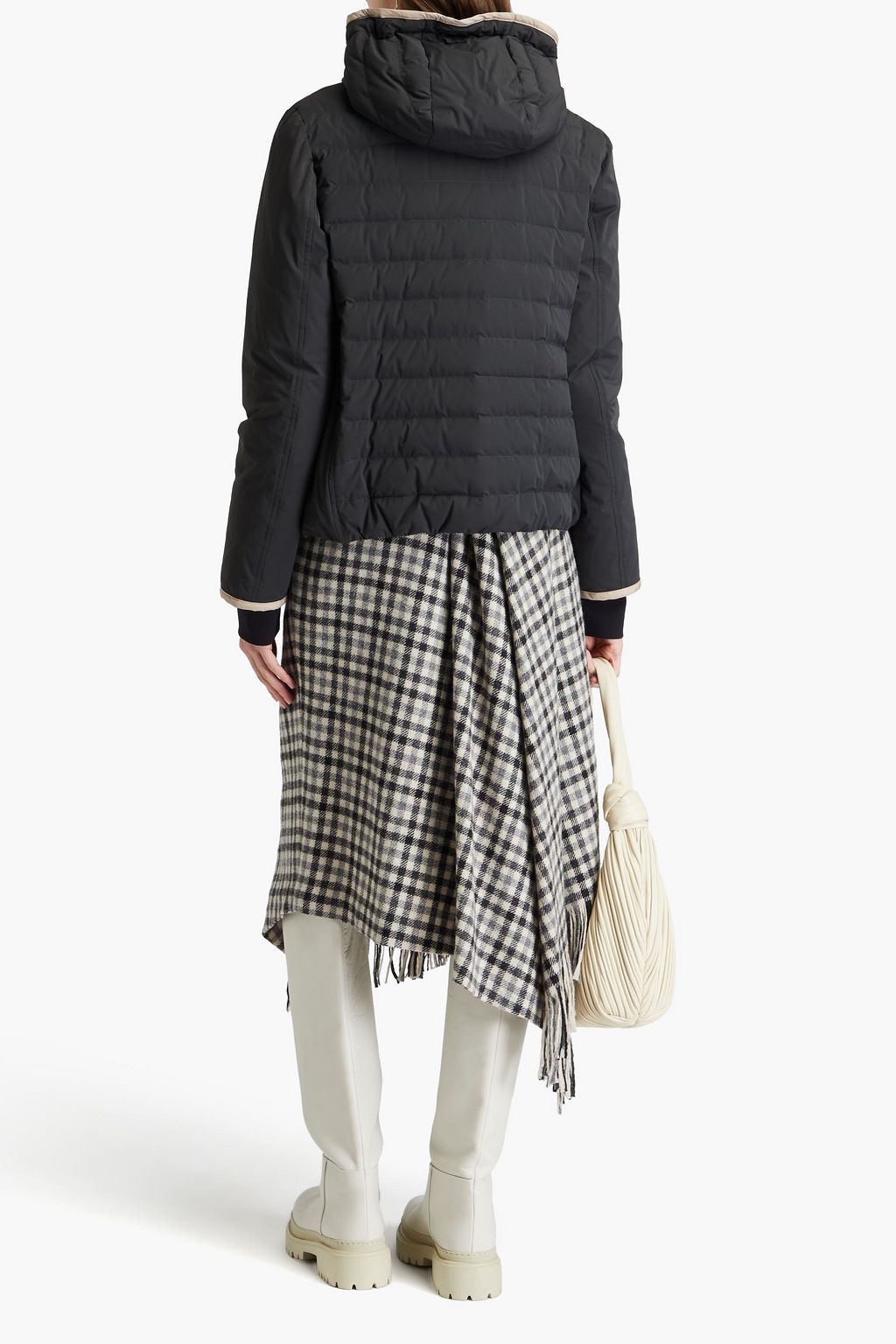 BRUNELLO CUCINELLI 퀼팅 쉘 후드 다운 재킷